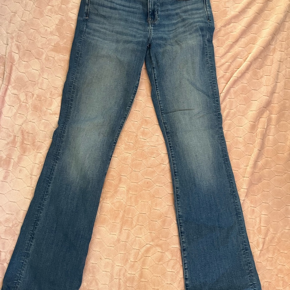 American Eagle Blue Flare Wide Leg Jeans